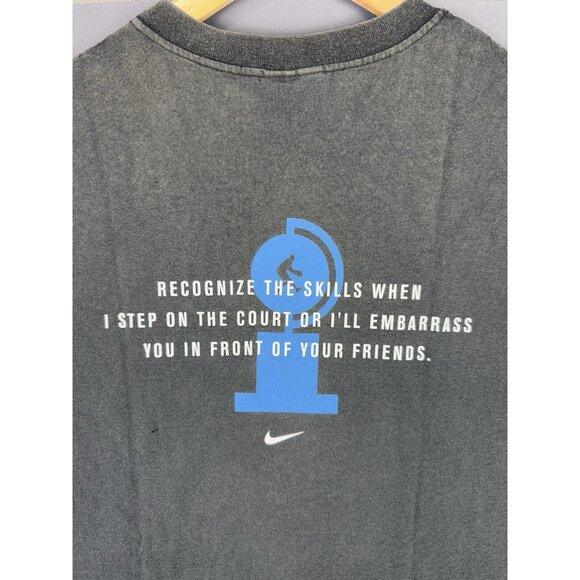 Vintage Y2K Nike Basketball All Day Award Trashtalk Court Embarass Faded Black - Picture 9 of 12